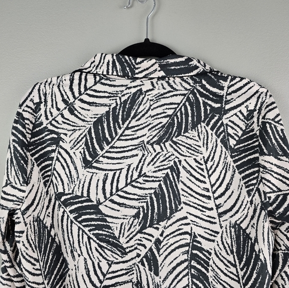 CYNTHIA‎ ROWLEY Sleepwear Palm Print Button-up Nightshirt Black Women’s Size M - Picture 9 of 13